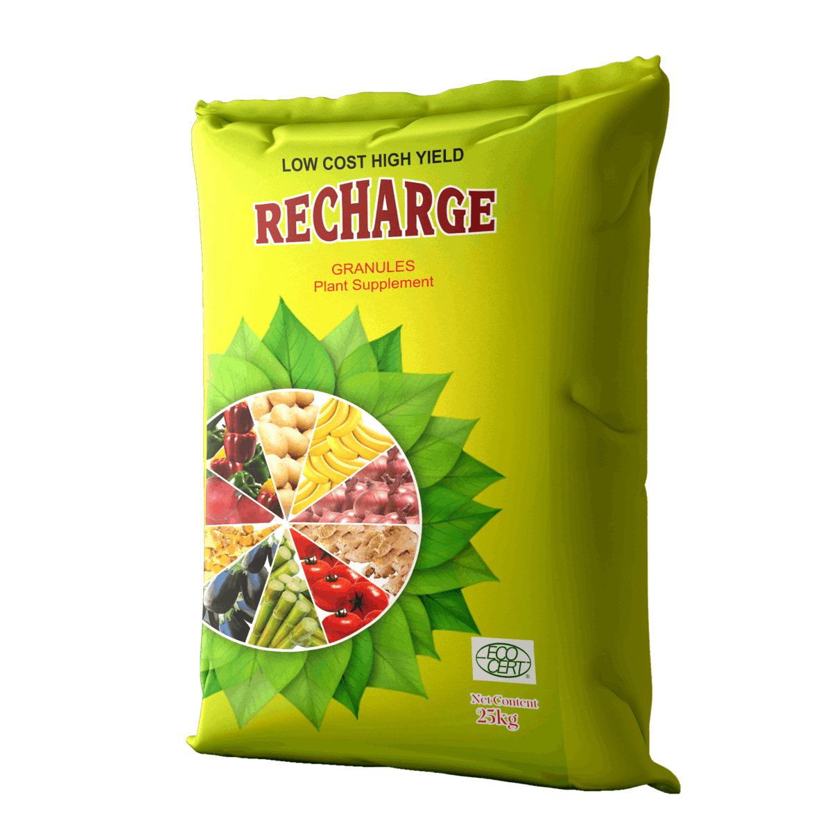 Recharge organic fertilizer granules plant supplement bag by Nature Care Fertilizers for high yield crops
