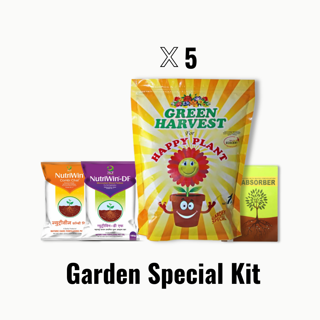 Garden Special Combo Kit - Happy Plant 5KG, Absorber, Nutriwin Combi Chel & Nutriwin DF 100gm Kit