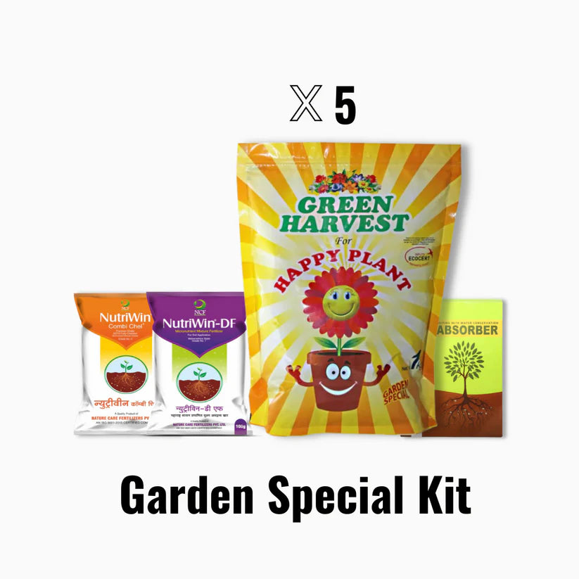 Garden Special Combo Kit - Happy Plant 5KG, Absorber, Nutriwin Combi Chel & Nutriwin DF 100gm Kit