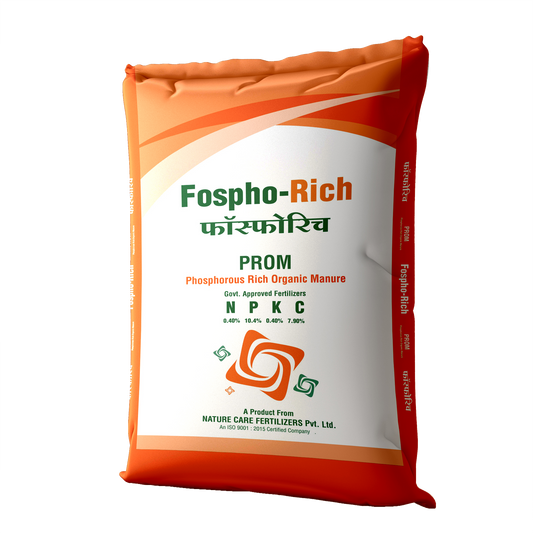 Phosphorus rich organic fertilizer Fospho-Rich PROM bag by Nature Care Fertilizers for healthy crop growth