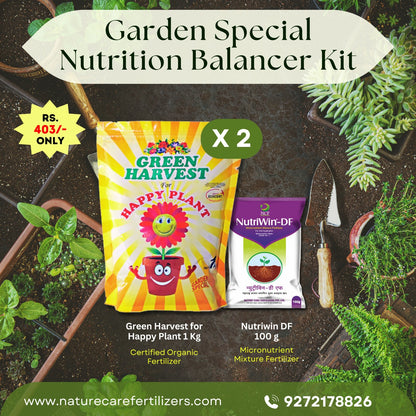 Garden Special Nutrition Balancer Kit - Green Harvest Happy Plant 2KG,  Nutriwin DF Kit