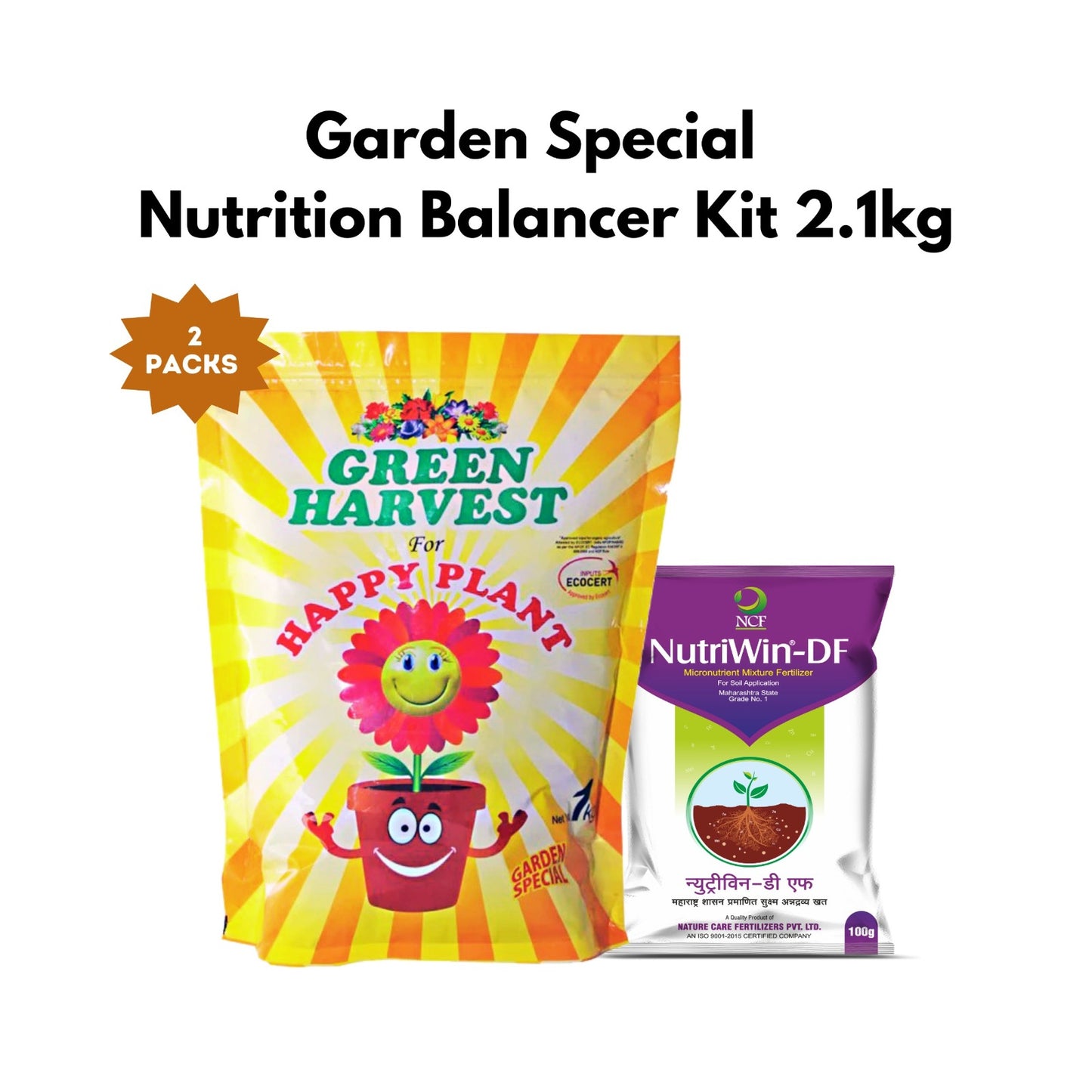 Garden Special Nutrition Balancer Kit - Green Harvest Happy Plant 2KG,  Nutriwin DF Kit
