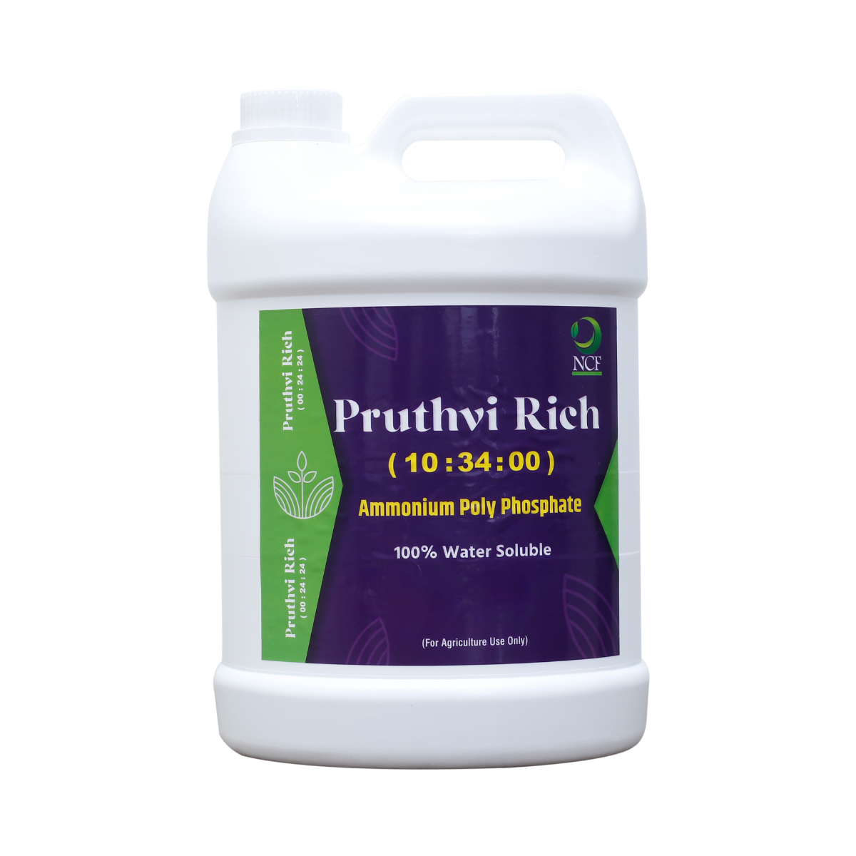 Nature Care Fertilizers Pruthvi Rich ammonium polyphosphate fertilizer 10-34-0 in white container